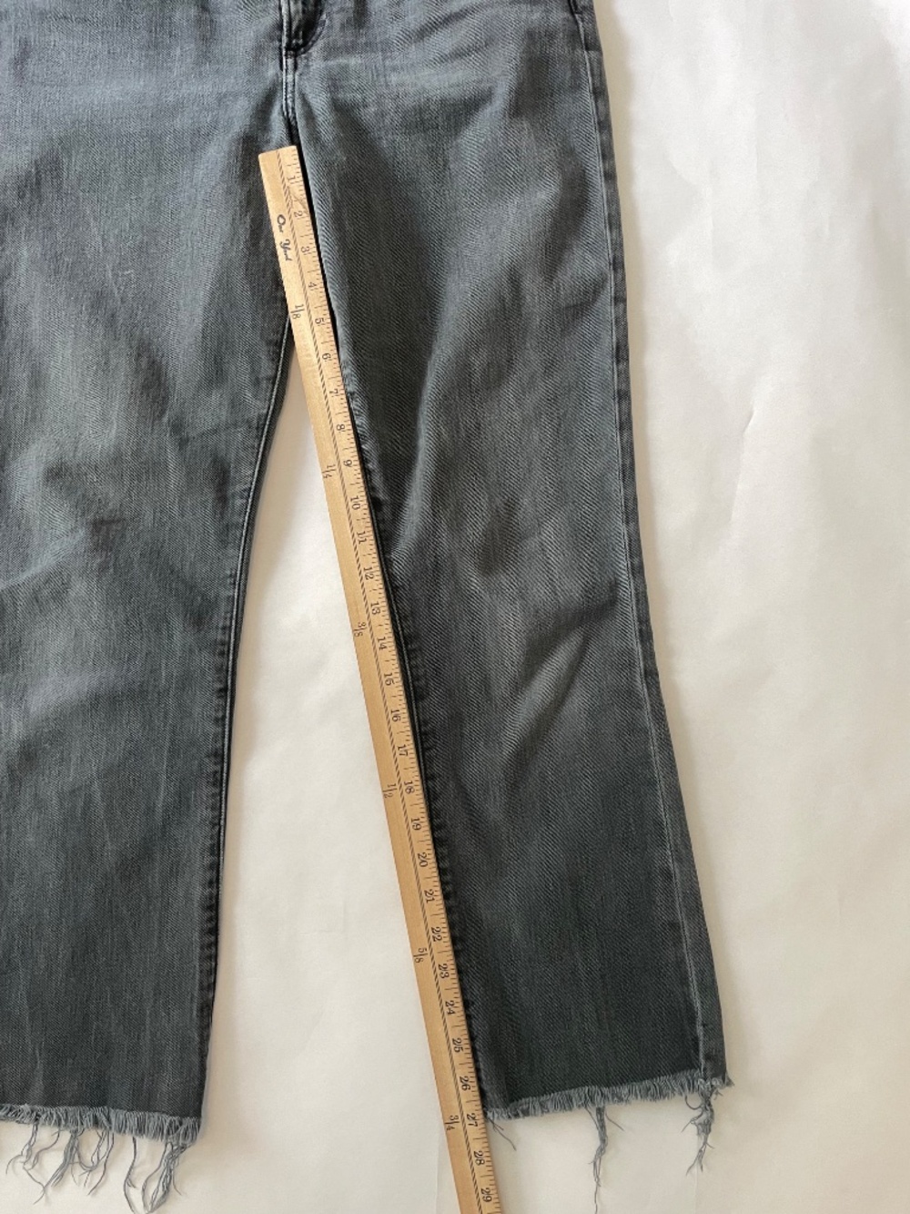 Frank & Eileen Cork Straight Leg Jeans, High Rise Crop Black Gray Denim, Size 29 - Picture 3 of 8